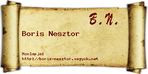 Boris Nesztor névjegykártya